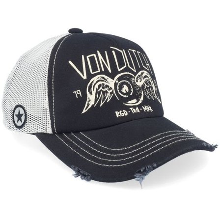 Von Dutch - Svart trucker Keps - Kids Crew Black/White Trucker @ Hatstore