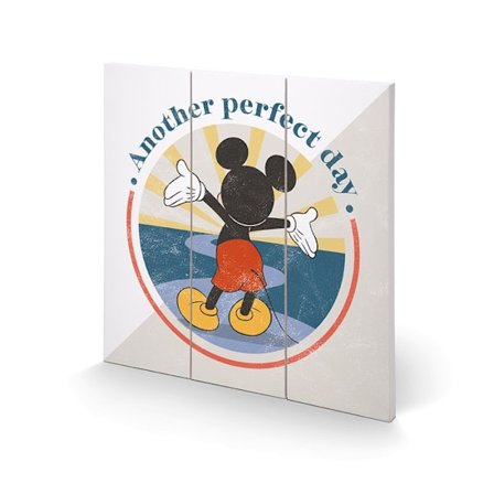 Mickey Mouse Another Perfect Day Plaque En Storlek Vit/Grå/Teal