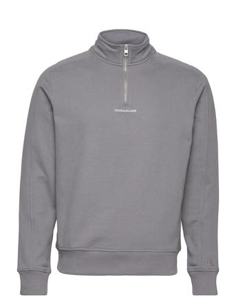 Micro Branding Half Zip Mock Grey Calvin Klein Jeans