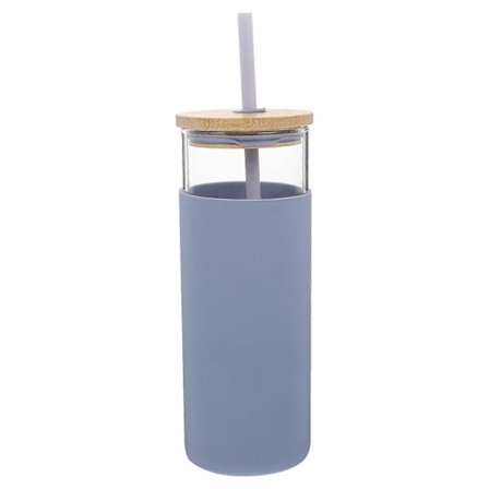 Drikkeglas Med Låg Bærbart Glas Vand Familie Brug 6,6 x 6,6 x 18,5 cm 1 stk