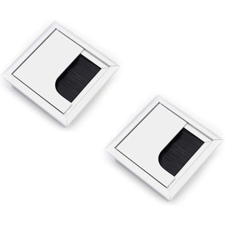2 stk hull 80 x 80 mm kabeldeksel skrivebord datamaskin ledning kabel hull forsyninger ledning hull deksel datamaskin skrivebord kabel gjennomføring 