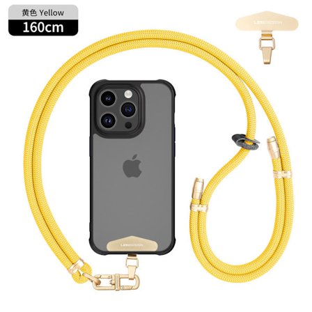 Anti-tyveri mobilholder til mobiltelefon, clips i rustfrit stål og justerbare spænder (gul)