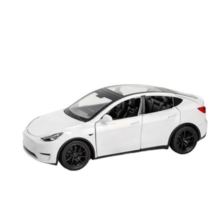 1/32 Tesla Model Y SUV Legetøjsbil Model Støbt Legering Metal Miniatur Lyd & Lys Træk Tilbage 1:32 Samling Gave Til Dreng Børn Sort