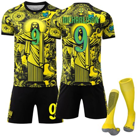 2025-2026 Brasil Jubileumsutgave Fotballdrakt Barn Voksen Gul Nr. 9 RICHARLISON