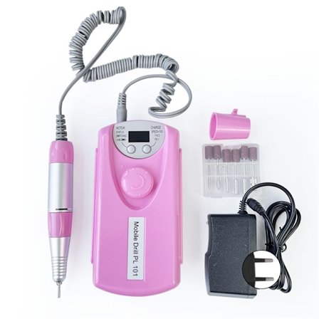 Bærbar Mini Elektrisk Neglepoleringsmaskine 35000RPM Lav Støj Genopladelig Neglefil EU Stik Pink