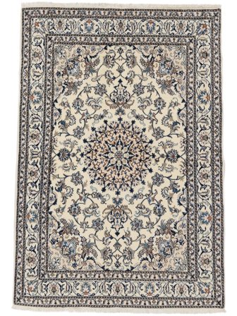Noué À La Main Naïn Tapis 168X244 De Laine Marron/Gris Foncé