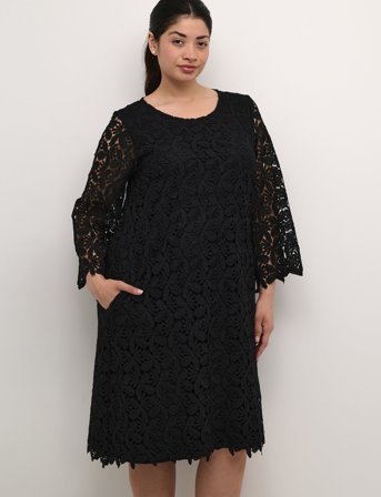 Kaffe Curve Kcemma Lace Dress - Black - XL