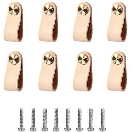 Leather Handle 8 Pieces Leather Cabinet Handles Cupboard Handles For Exquisite Furniture