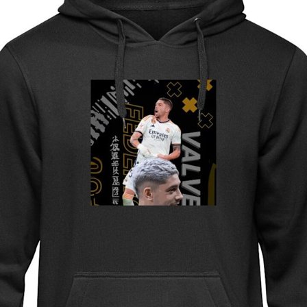 Børne hoodie Federico Valverde Real Madrid Uruguay fodbold midtbanespiller hurtig teknisk fleksibel energisk spiller der bidrager over hele banen