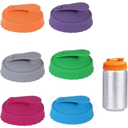 Dåselåg - Pakke med 6 - Silikone sodavandsdåser - Dåse lukker - Silikone dåselåg - Drikkebeskytter - Anti-støv og spild - Anti-insekt