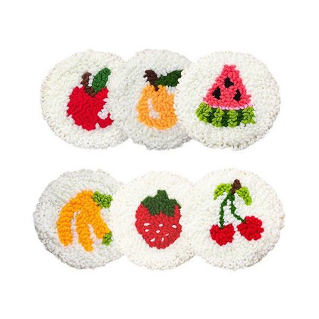 Punch Needle Coaster Kit - Enkle Punch Needle Coasters Kits for voksne nybegynnere 6 mønster Tufted