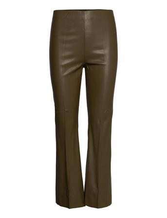 Slkaylee Pu Kickflare Pants Trousers Leather Leggings/Bukser Grønn Soaked In Luxury