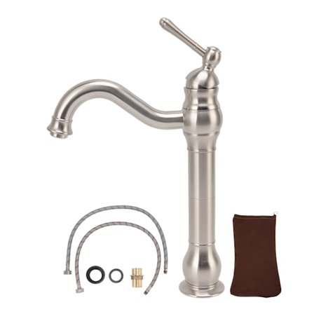 Borstad Handfat Kran Koppar Retro Industriell Blandare Badrum Handfat Kran Enkelt handtag för Ovan Bänk Handfat