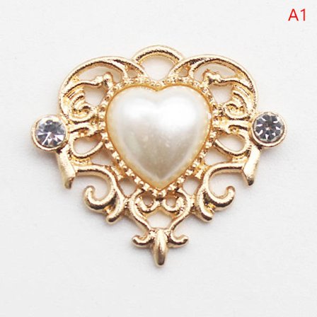 5 st NYA 21*25 mm hjärta platt legering strass knappar för kläder