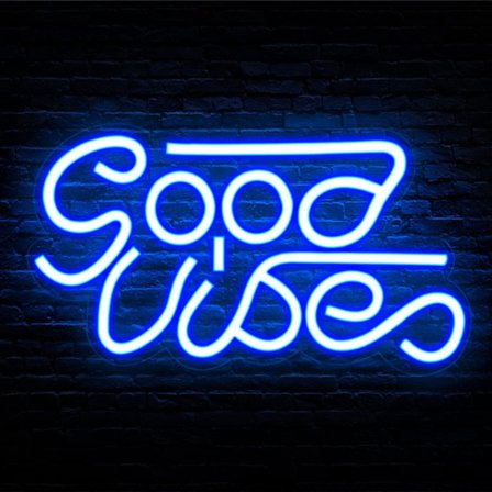 Snygga vibbar neon skylt för väggdekoration, blå LED-neon för rum