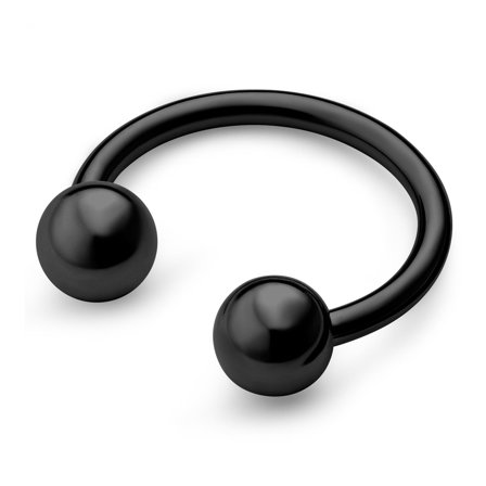 Barbell circolare da 10 mm in acciaio chirurgico nero per uomini - Gioielli per piercing al labbro