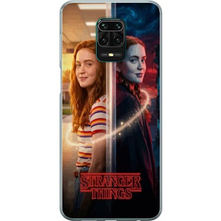 Kompatibelt Mobildeksel til Xiaomi Redmi Note 9 Pro Delt portrett av Max Mayfield mellom hverdag og mørk parallellverden i Stranger Things-stil