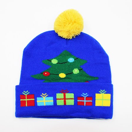 Lysande stickad julmössa med 6 färgglada LED-lampor (23)