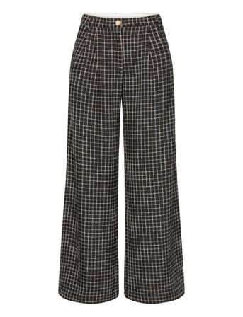 Checked Bouclé Pants Black Stella Nova