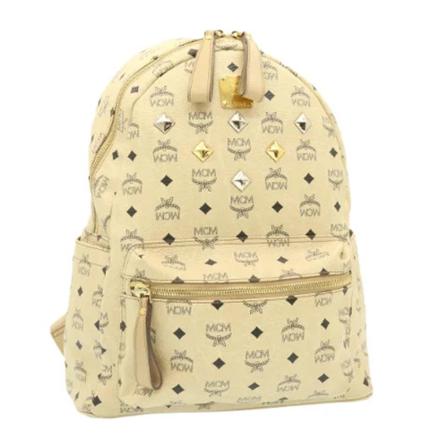 MCM Pre-owned, Pre-owned Leather backpacks Beige, Dames, Maat:ONE Size