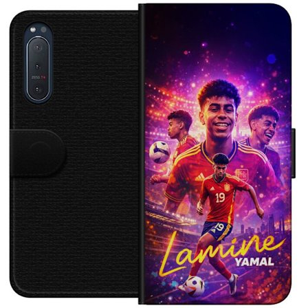 Yhteensopiva Lompakkokotelo Sony Sony Xperia 5 II Lamine Yamal jalkapallo juliste Espanjan maajoukkueen pelipaidassa dynaamisella liikkeellä, värikk