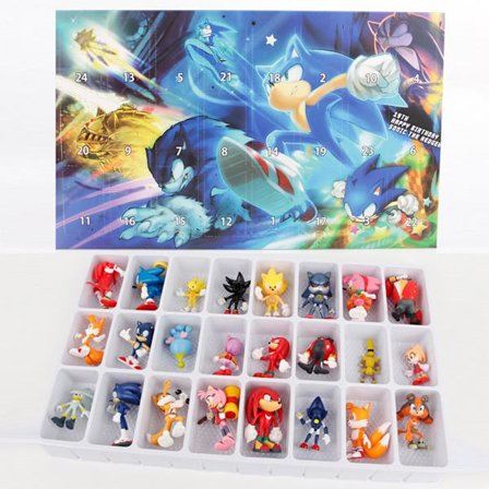 Adventskalender Dockleksak Jul 2025 24-dagars Nedräkningskalender Låda Gåva-Xin Sonic