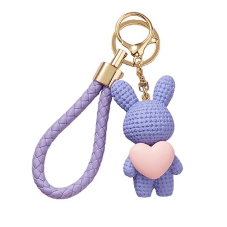 Trendiga Nyckelringar med Bear-Tags - Välj Mellan Lila eller Rosa för Din Perfekta Look