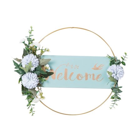 Kunstig blomsterkrans, vårkrans, metallblomsterkrans DXGHC