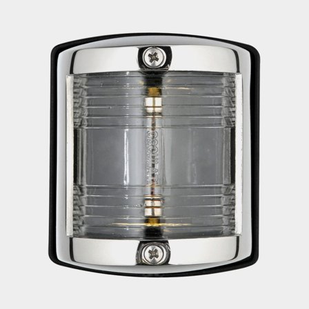 Fanale di poppa per montaggio a poppa Osculati, 10 W, 12 V, 135°, acciaio inossidabile, 75 x 64 x 58 mm, bianco, per barche < 12 metri + sorgente 