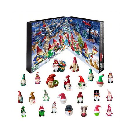 Overraskelse Resin Alvefigur Adventkalender Julepynt Samleobjekt Gave