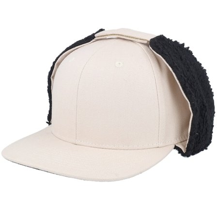 Equip - Beige earflap Caps - Canvas Flatbrim Beige/Black Earflap @ Hatstore