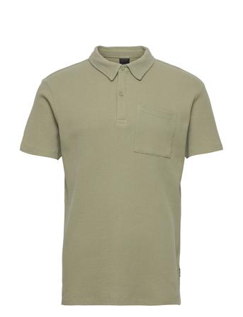 Onsalf Reg Pocket Waffle Polo Green ONLY & SONS
