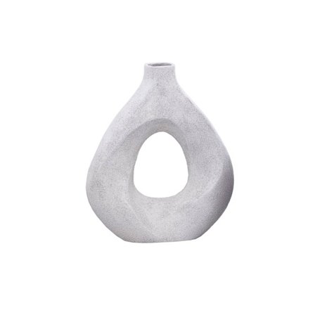 Hvid aluminiumsvase, 30x9x33cm, minimalistisk design