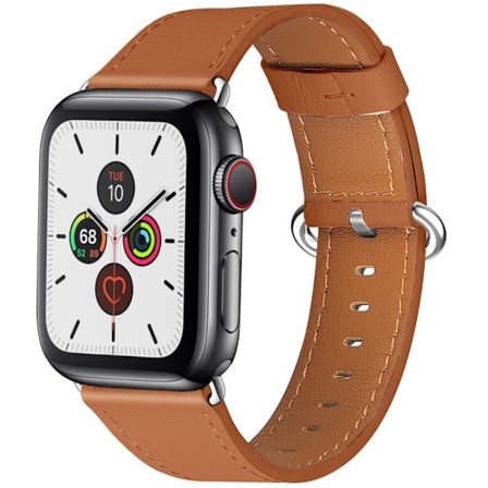 Äkta Läder Armband Apple Watch 42/41/40/38 mm - Brun