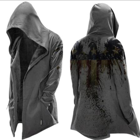 Trenchcoat För Män Cospaly-kostym Med Halloween-tema Gray