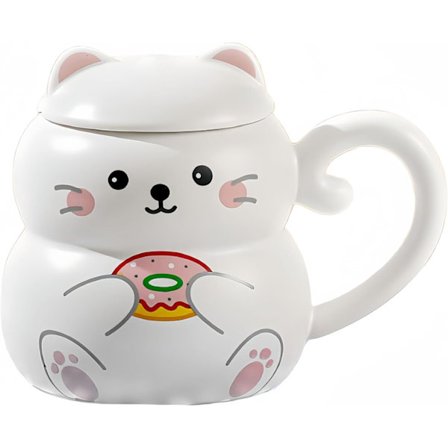 Kattemugge 414 ml Sødt Keramisk Kaffekrus 3D Porcelæns Tekrus til Kvinder Kattegaver til Katteelskere Julegaver Fødselsdagsgaver til Mor og Venner