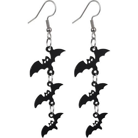 Halloween-øreringe til kvinder, flagermusøreringe Halloween Hoop-øreringe Hængeøreringe Akryl Punk Halloween Dråbeøreringe