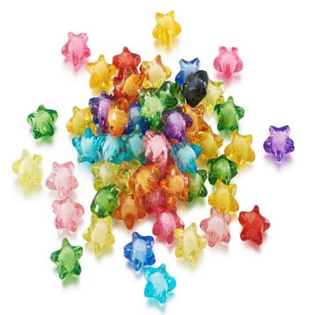 200 kpl 11,7 mm * 6,8 mm akryylihelmi sekoitettu karkkiväri tähtimuoto