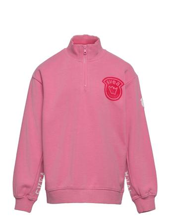 K. Half Zip Stripe Sweat Pink Svea