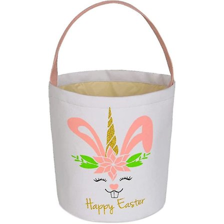 Påskepose for barn påskeegghunt, påskeegghuntkurv, påskehare lerret tote gavepose med håndtak, stor påskeegghuntfestpose for barn påske