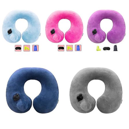 U-muotoinen tyyny matkatyyny autoon painettava puhallettava niskatyyny hoito suojaava unituki