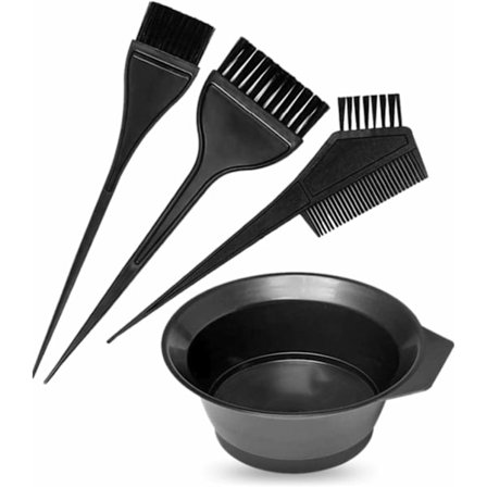 Hiusten värjäyssarja, sävytyssivellin, kaksipuolinen kampa, ammattimainen korostusväline, hiusten värjäystyökalut, kulho (4 kpl)