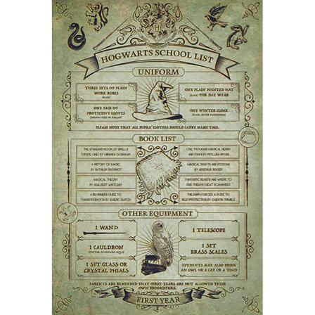 Harry Potter Hogwarts Skollista Affisch One Size Grå
