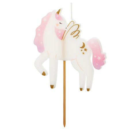 Tårtljus Enhörning Guld/Rosa/Vit