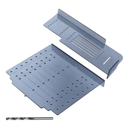 Keittiökaapin vetimien asennusjigi poranterän asennusmalli