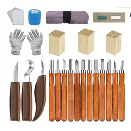 28 stk. treskjærerjern, treskjærerkniv, treskjærerverktøy, DIY treskjærersett, treskjærerjern, for nybegynnere og profesjonelle