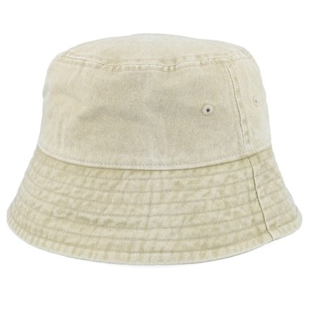 Beechfield - Stone Vintage Washed Bucket Bucket Beige Hat - @ Hatstore