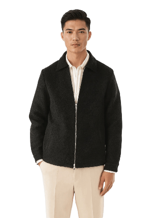 Ciszere Fred Boucle Overshirt Jackor Herr Svart XL