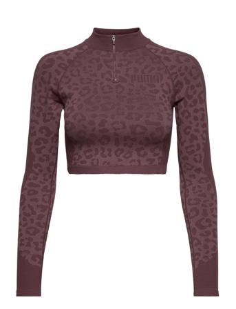 Formknit Seamless Cropped 1/4 Zip Crop Tops Long-sleeved Crop Tops Multi/mønstret PUMA