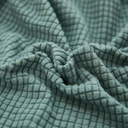 Joustava sohvatyynynpäällinen, joustava sohvatyynynpäällinen, liukumaton sohvapäällinen, ruutukuvio, mänty ja sypressi vihreä, 1 istuin